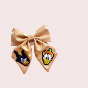 Spooky Ducks Peach Stars Patch Reagan Bow