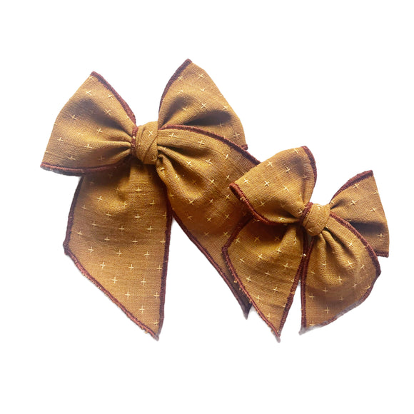 Amber Cross-stitched Elle Bow