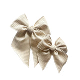 Cream Top Stitched Elle Bow