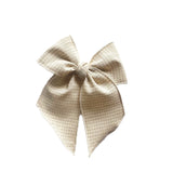 Cream Top Stitched Elle Bow