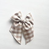 Tan Gingham Elle Bow