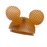 Mouse Head Mini Peach Checkered LARGE Claw Clip