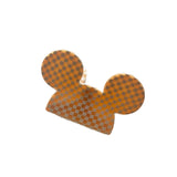 Mouse Head Mini Peach Checkered SMALL Claw Clip