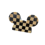 Mouse Head Black Checkered SMALL Claw Clip