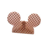 Mouse Head Mini Pink Checkered SMALL Claw Clip