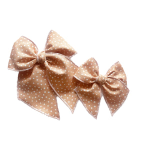 Peach Dotted Elle Bow