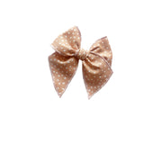 Peach Dotted Elle Bow