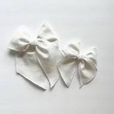 White with Gold Dashes Elle Bow