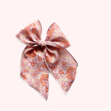 Threadmama Peachy Pink Floral Elle Bow