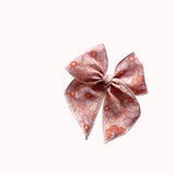 Threadmama Peachy Pink Floral Elle Bow