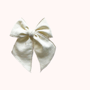 Cream Cross Stitched Elle Bow