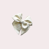 Cream Cross Stitched Elle Bow