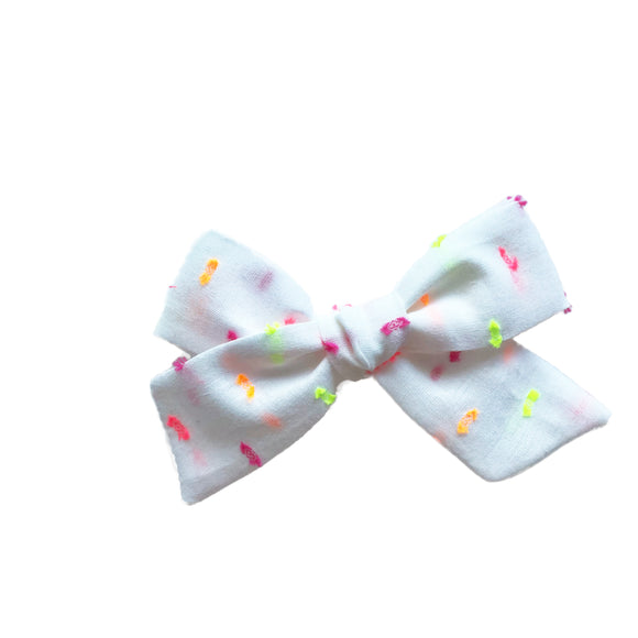 Neon Swiss Dots Roosevelt Bow