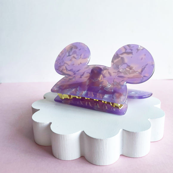 Mouse Head Sheer Purple SMALL Claw Clip