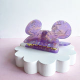 Mouse Head Sheer Purple SMALL Claw Clip