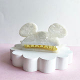 Mouse Head White SMALL Claw Clip