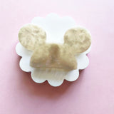 Mouse Head White SMALL Claw Clip