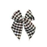 Brown Seersucker Plaid w/ Pop of Color Elle Bow