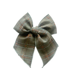Embroidered Hillside Green Elle Bow