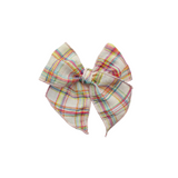 Rainbow Grid Seersucker Elle Bow