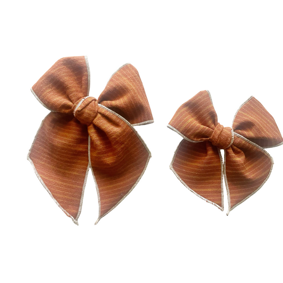 Brushed Autumn Striped Elle  Bow