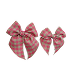 Rosewater Linen Gingham Elle Bow