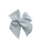 Light Blue Confetti Linen Elle Bow