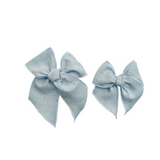 Light Blue Confetti Linen Elle Bow