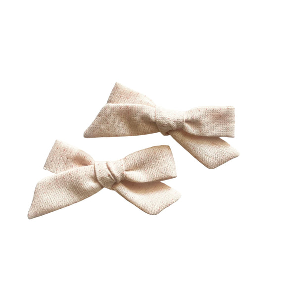 Vintage Rose Stitched Pigtail Bows