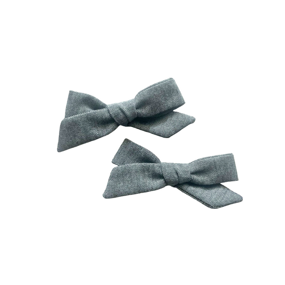 Luna Chambray Pigtail Bows