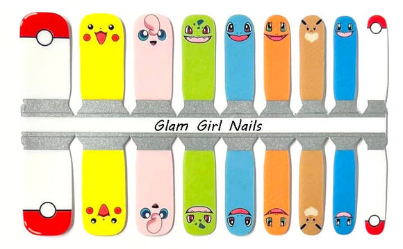 Gotta Catch 'Em All KIDS SIZED Nail Polish Stickers