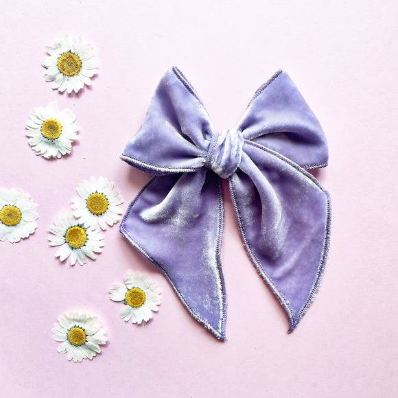 Lavender Velvet Elle Bow