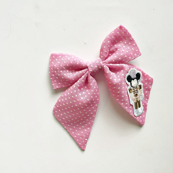 Mouse Toy Soldier Pink Dot Reagan Bow