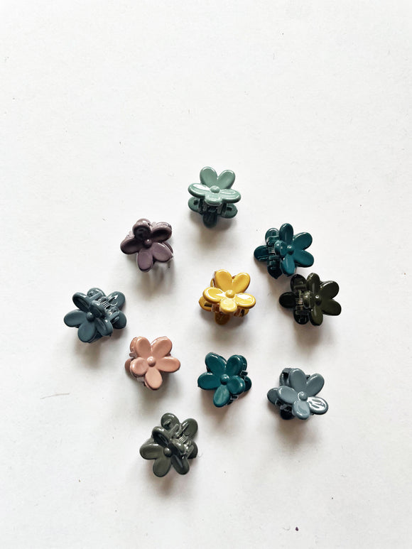 Fall Flower Mini Claw Clip (Set of 10)