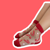 Sheer Candy Cane Socks