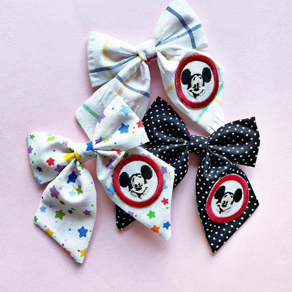 Mouseketeer Patch Reagan Bow