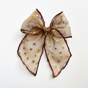 Sheer Golden Stars Elle Bow